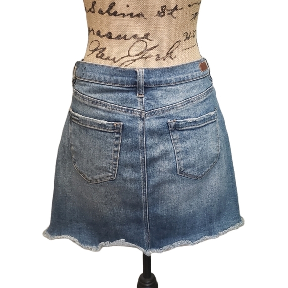 Blank NYC Denim Mini Skirt With Raw Hem, Size 27, Blue - Picture 6 of 16
